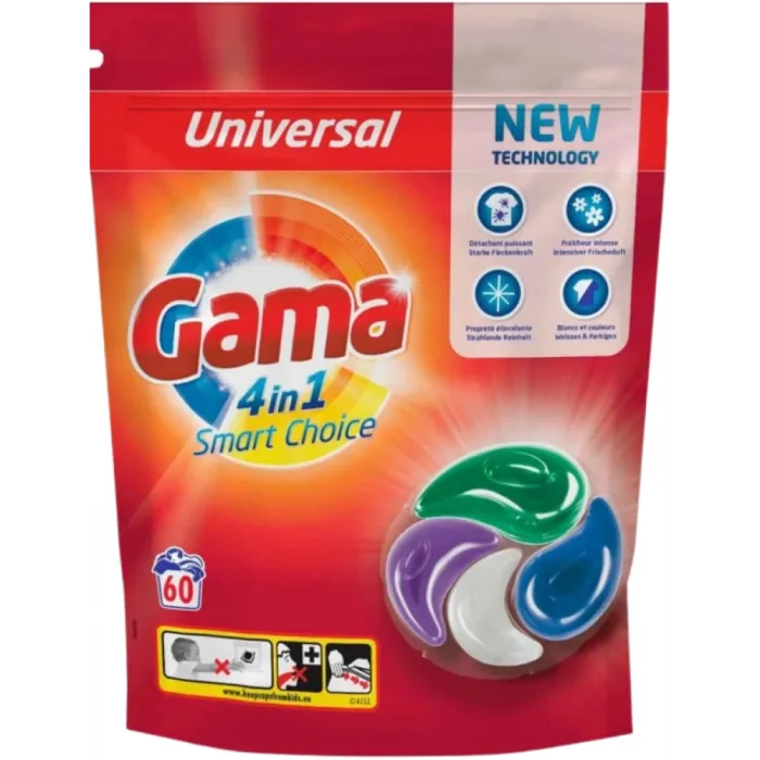 Капсули для прання Gama Universal 4-в-1, 60 шт