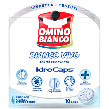 Таблетки для видалення плям Omino Bianco Idro Caps White Vivo 240 г (10 штук)