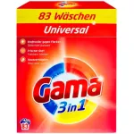Пральний порошок для всіх типів тканин Gama Universal 3в1, 4,98 кг (83 прання)