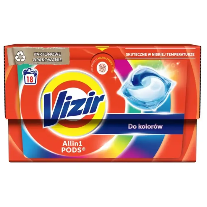 Капсули для прання кольорових речей Vizir All in 1 PODS Color, 18 шт