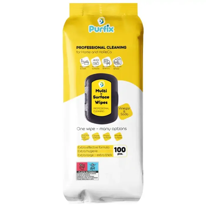 Вологі серветки для прибирання Purfix Multi-Surface Wipes (100 шт)