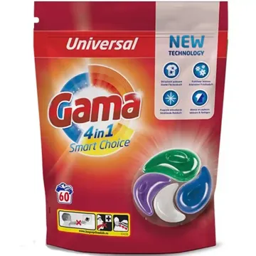 Капсули для прання універсальні Gama 4в1 Universal, 60 шт