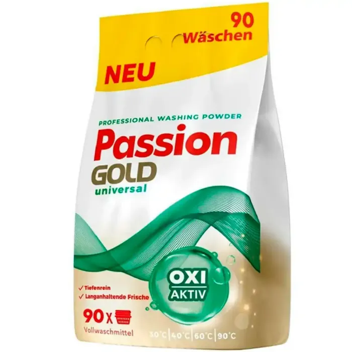 Пральний порошок для всіх типів тканин Passion Gold Universal, 5,4 кг (90 прань)
