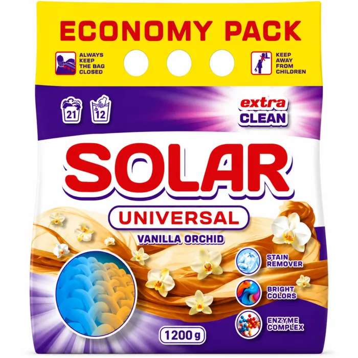 Пральний порошок SOLAR Universal Vanilla Orchid, 1.2 кг (21 прання)