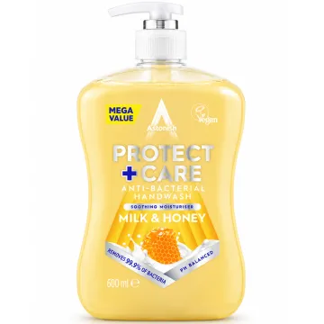 Антибактеріальне рідке мило Astonish Protect + Care Milk & Honey, 600 мл