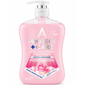 Антибактеріальне рідке мило Astonish Protect + Care Peony Bloom, 600 мл