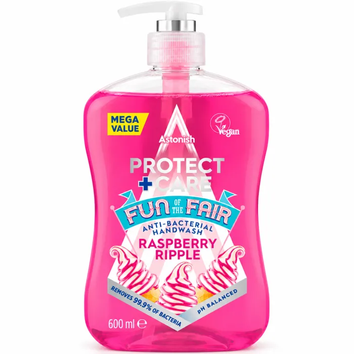 Антибактеріальне рідке мило Astonish Protect + Care Raspberry Ripple, 600 мл