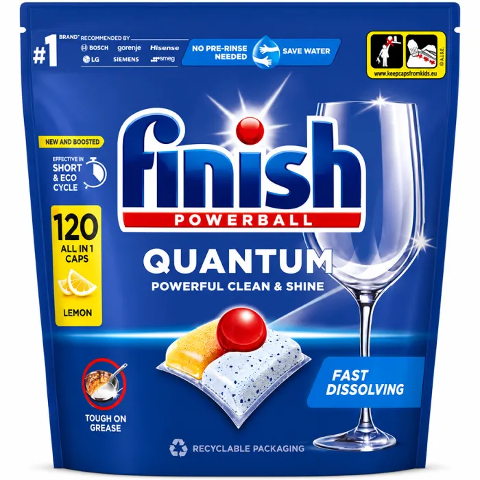 Капсули для посудомийних машин Finish Quantum All in 1 Lemon, 120 шт