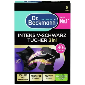 Серветки для відновлення чорного одягу Dr. Beckmann Intensiv-Schwarz, 8 шт