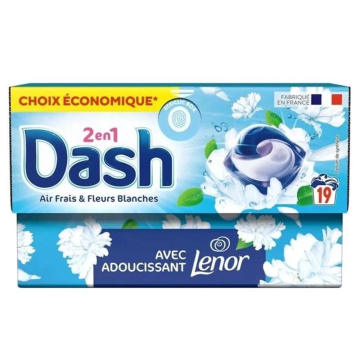 Капсули для прання універсальні Dash Air Frais et Fleurs Blanches, 19 шт