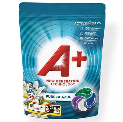 Капсули для прання всіх типів тканин A+ Pureza Azul 4in1, 56 шт