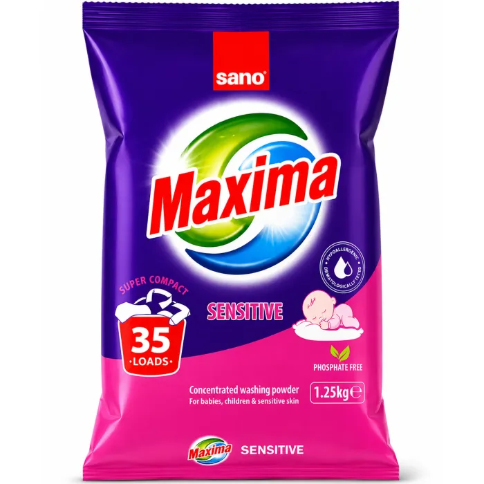 Пральний порошок Sano Maxima Sensitive 1.25 кг (35 прань)