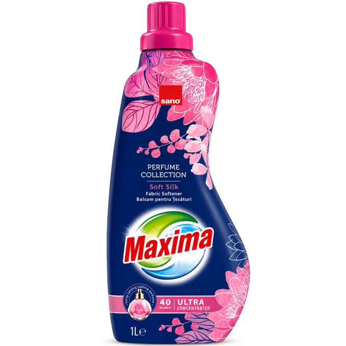 Суперконцентрований пом'якшувач для тканин Sano Soft Silk, 1 л (40 прань)