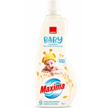 Концентрований пом'якшувач Sano Maxima Baby Oat для дитячої білизни, 1 л (40 прань)
