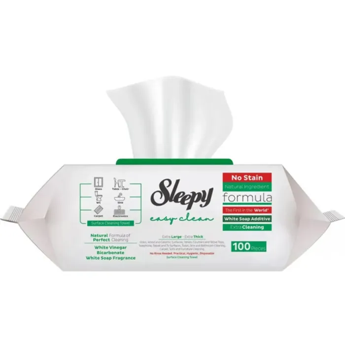 Вологі серветки для прибирання Sleepy Easy Clean Green, 100 шт