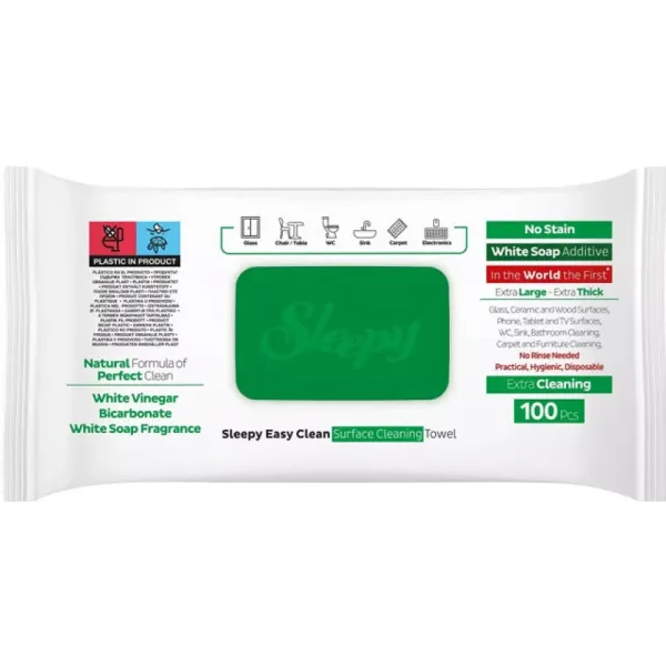 Вологі серветки для прибирання Sleepy Easy Clean Green (100 шт)