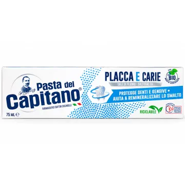 Зубна паста проти карієсу та зубного нальоту Pasta Del Capitano Plaque & Cavities, 75 мл