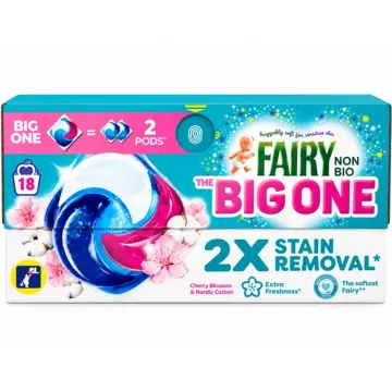 Капсули для прання дитячої білизни Fairy Non Bio the Big One Cherry Blossom, 18 шт