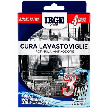 Таблетки для очищення посудомийних машин Irge 3 в 1 Cura Lavastoviglie, 4 шт