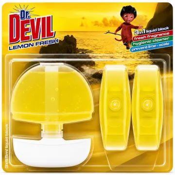 Блок для унітазу Dr. Devil 3in1 Lemon Fresh, 3×55 мл