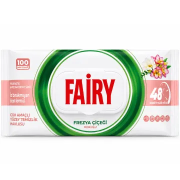 Універсальні вологі серветки для прибирання Fairy з ароматом фрезії, 100 шт