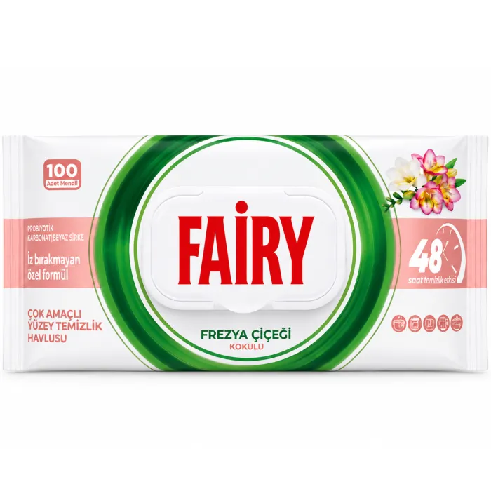 Універсальні вологі серветки для прибирання Fairy з ароматом фрезії, 100 шт
