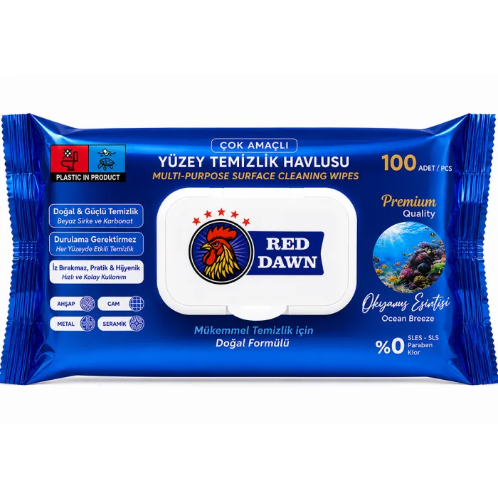 Вологі серветки для прибирання Red Dawn Ocean Breeze, 100 шт