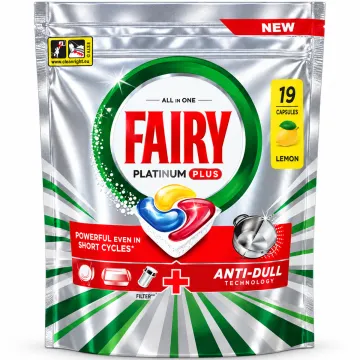 Капсули для посудомийної машини Fairy Platinum Plus All in One Lemon, 19 шт
