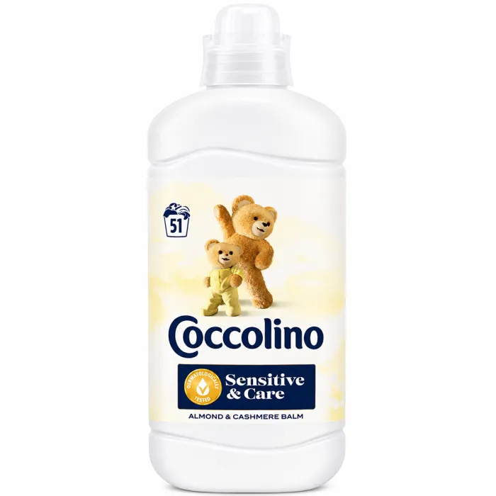 Кондиціонер для білизни Coccolino Sensitive & Care Almond & Cashmere Balm, 1.275 л (51 прання)
