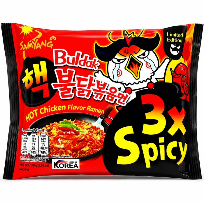 Гостра корейська локшина Samyang Buldak 3X Spicy Hot Chicken, 140 г