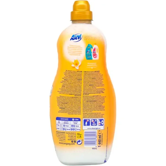 Кондиціонер для білизни Asevi Sensations Golden, 1.44 л (60 прань)