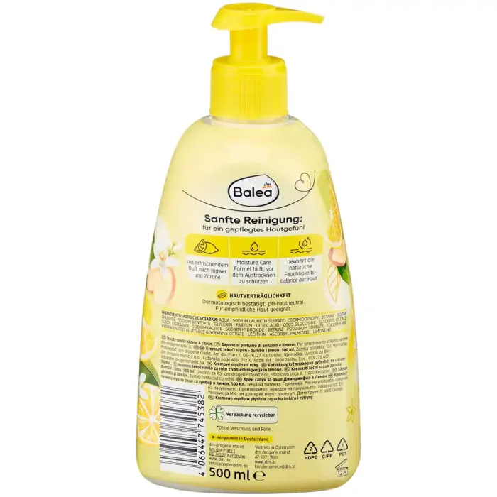 Мило рідке Balea Ginger & Lemon, 500 мл
