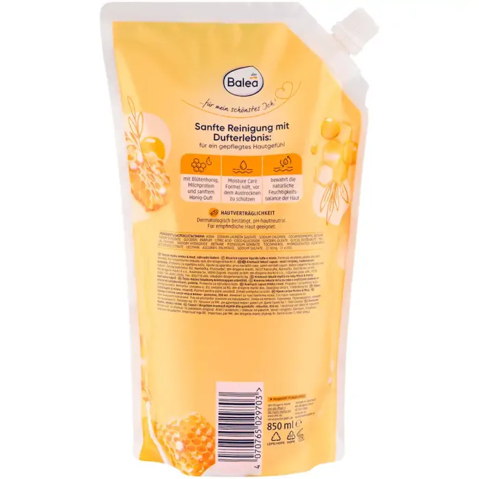 Мило рідке Balea Milch & Honig, 850 мл