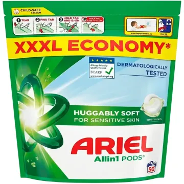 Капсули для прання універсальні Ariel Sensitive Skin, 50 шт