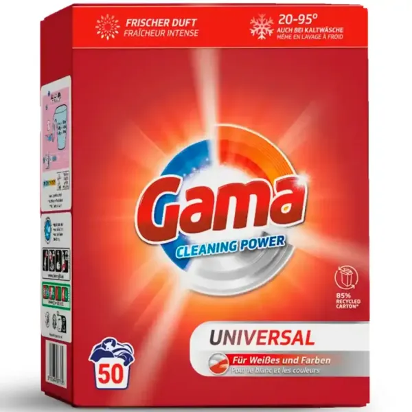 Пральний порошок Gama Universal, 3 кг (50 прань)