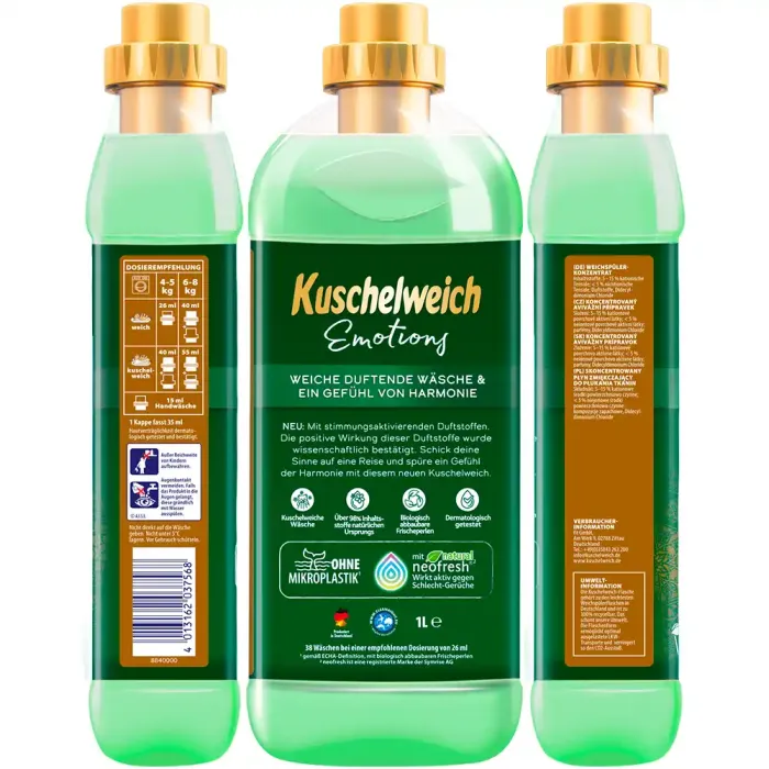 Кондиціонер для білизни Kuschelweich Emotions Harmonie, 1 л (38 прань)