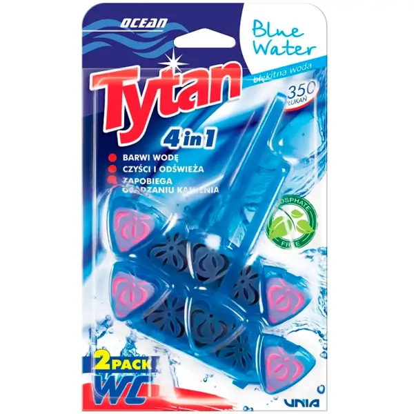 Підвісний блок для унітазу Tytan Blue Water Ocean, 2 шт х 40 г