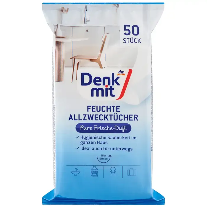 Вологі серветки для прибирання Denkmit Purer Frischeduft, 50 шт