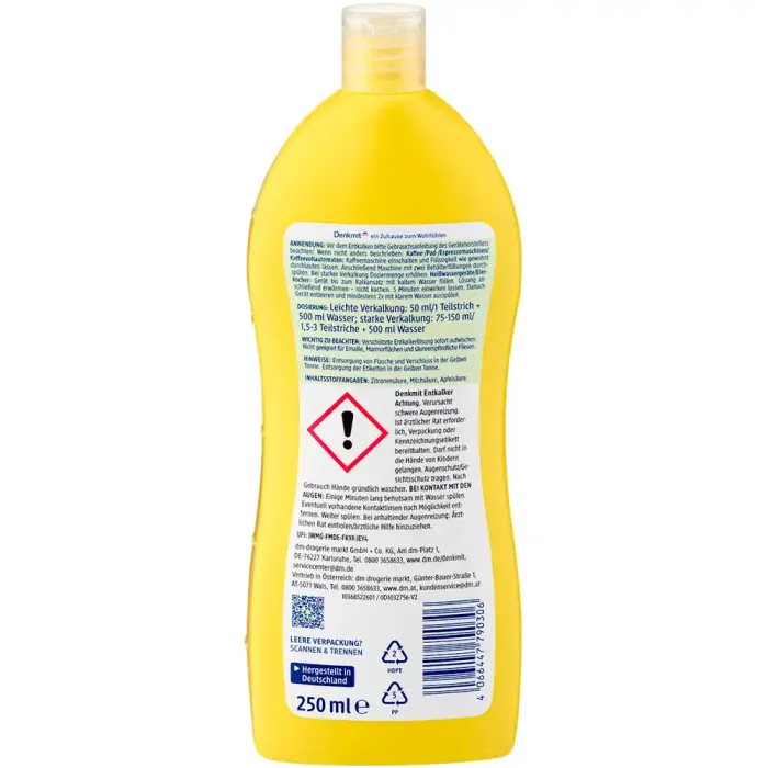 Засіб для видалення накипу для кавомашин Denkmit Entkalker, 250 мл