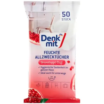 Вологі серветки для прибирання Denkmit Granatapfel, 50 шт