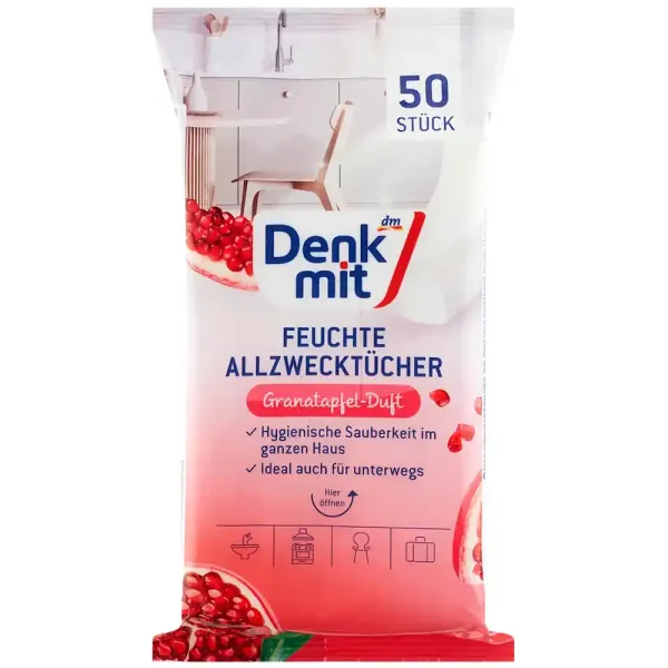 Вологі серветки для прибирання Denkmit Granatapfel (50 шт)