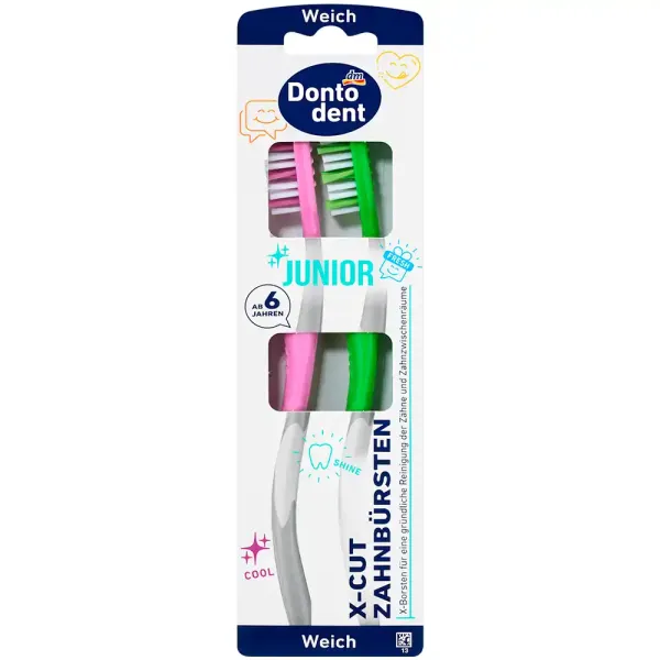 Дитяча зубна щітка Dontodent Junior X-Cut (м'яка), 2 шт