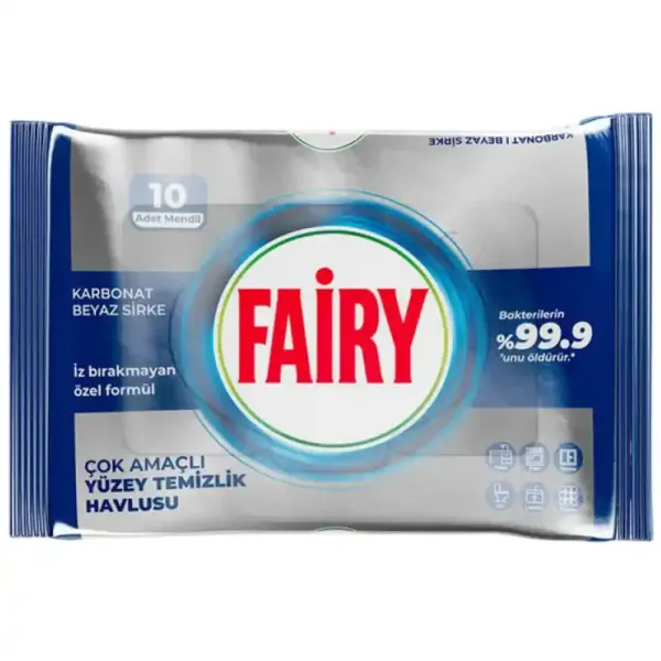 Вологі серветки для прибирання антибактеріальні Fairy Platinum (10 шт)