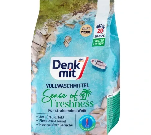 Пральний порошок для всіх типів тканин Denkmit Vollwaschmittel Sense of Freshness, 1,3 кг (20 прань)