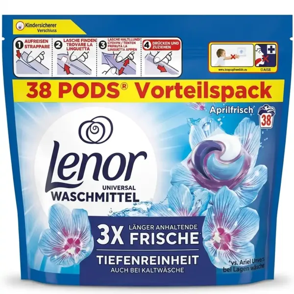 Капсули для прання Lenor 3in1 Aprilfrisch (38 шт)