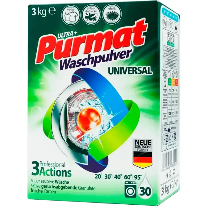 Пральний порошок Purmat Universal, 3 кг (30 прань)