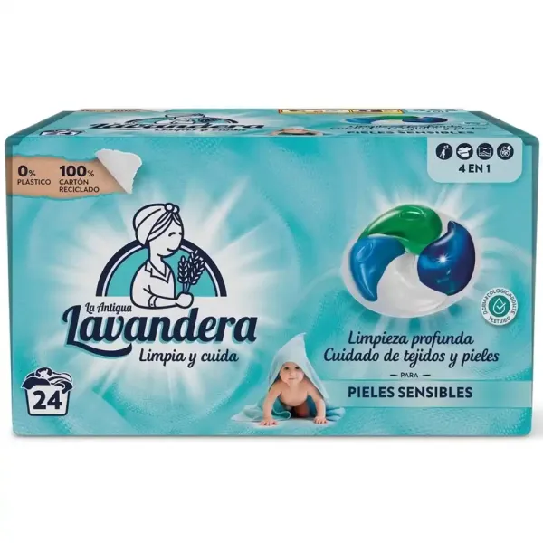 Капсули для прання Lavandera Pieles Sensibles (24 шт)