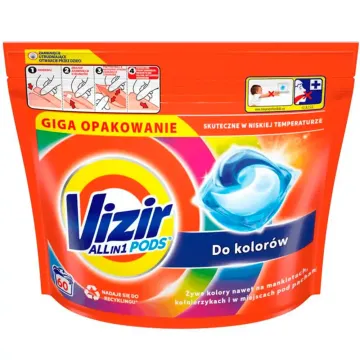 Капсули для прання кольорових речей Vizir Color All in 1 PODS, 60 шт