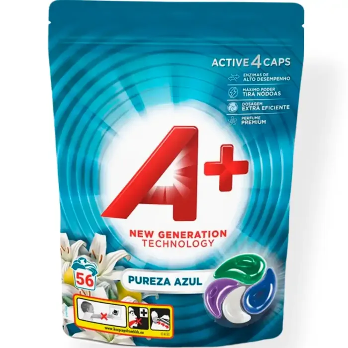 Капсули для прання універсальні A+ Pureza Azul 4in1, 56 шт