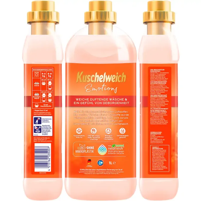 Кондиціонер для білизни Kuschelweich Emotions Geborgenheit, 1 л (38 прань)